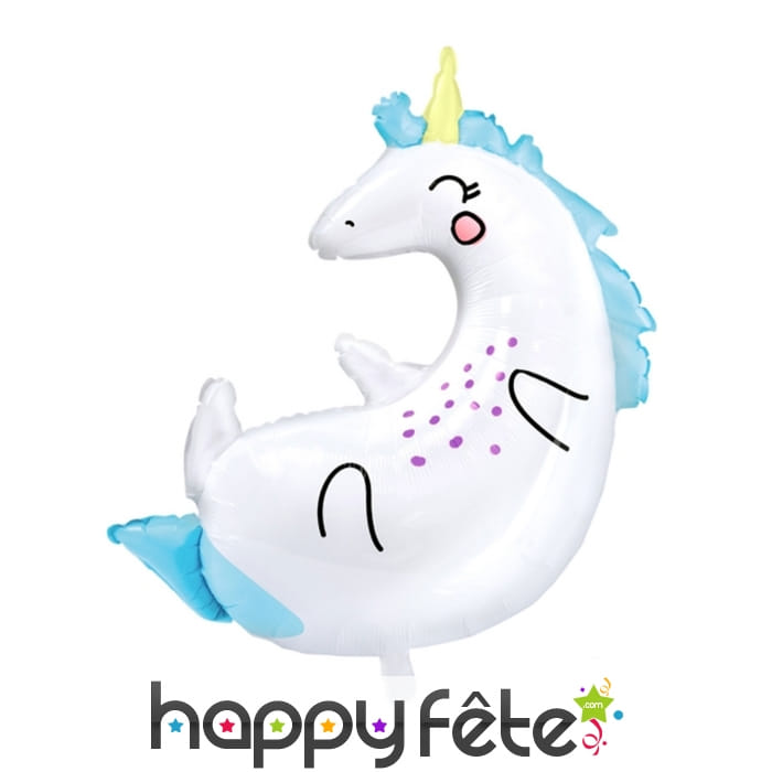 Ballon silhouette de licorne sur le dos, 70 x 75cm