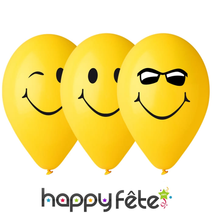 Ballons smiley jaune