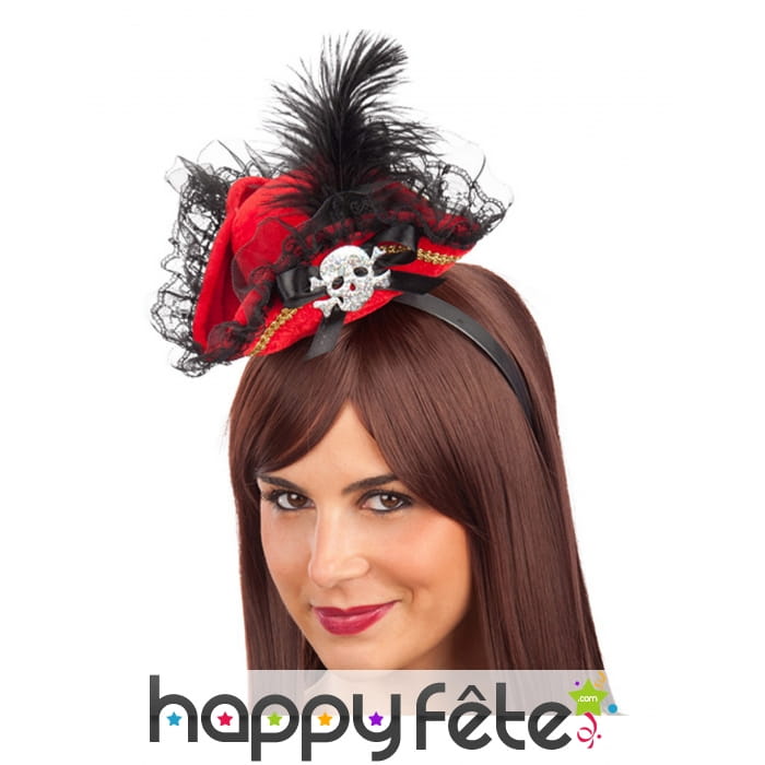 Bibi serre tête rouge et noir tête de mort