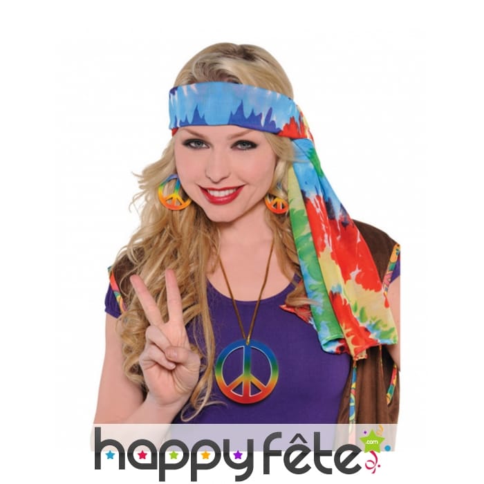 Bandeau Tie and Dye multicolore pour adulte