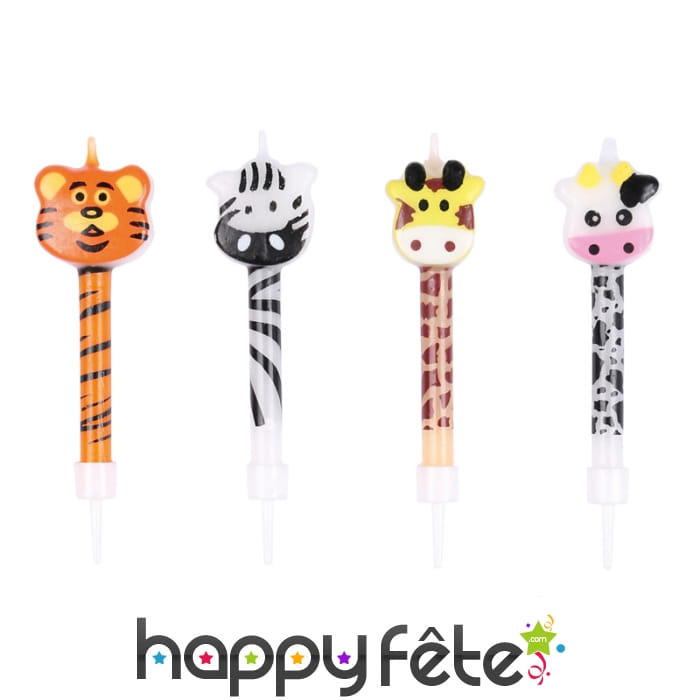 Bougies tête d'animaux sur long cou