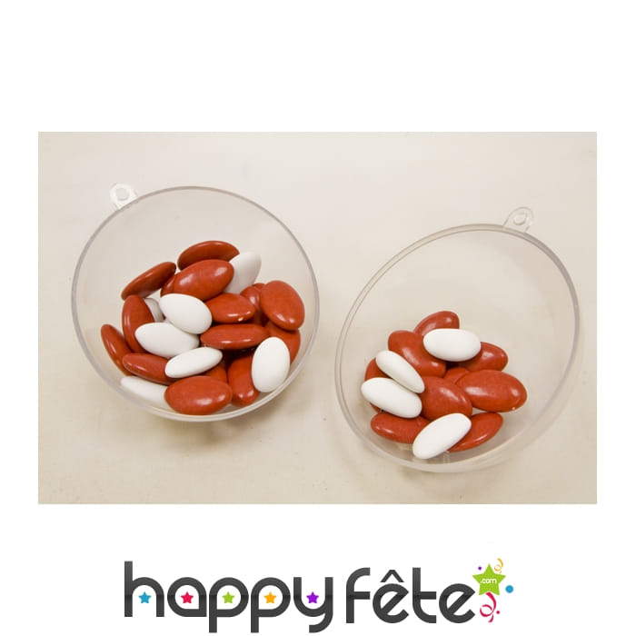 Boule transparente de 10 cm à remplir