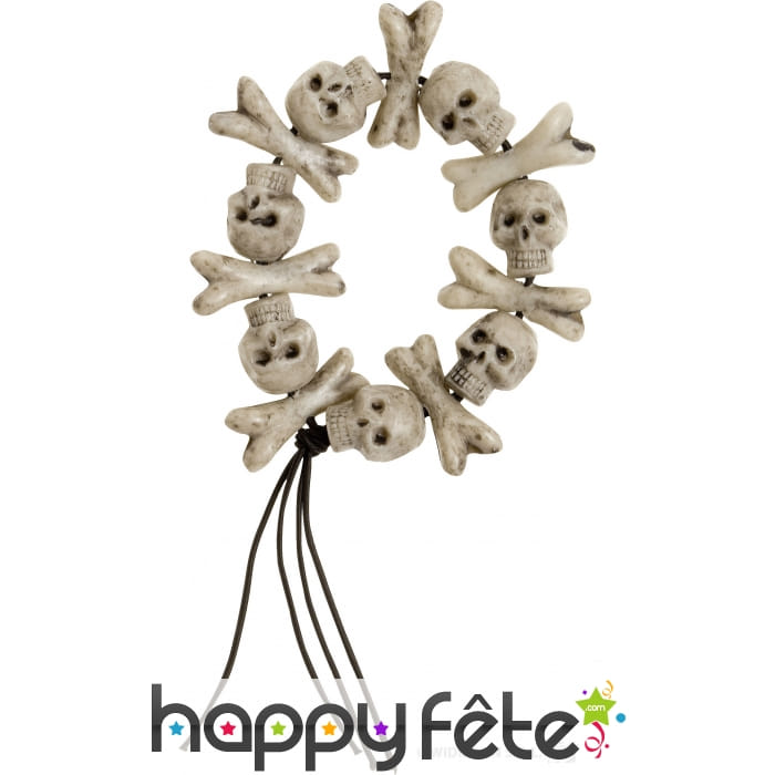 Bracelet tetes de mort et os