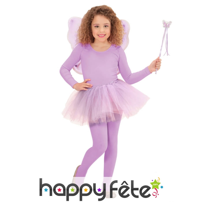 Baguette, tutu et ailes de petite fée violette