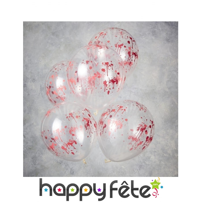 Ballons transparents ensanglantés de 30cm