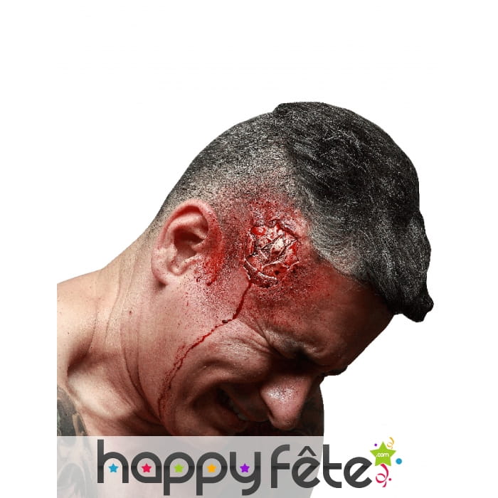 Blessure tête fracturée en latex