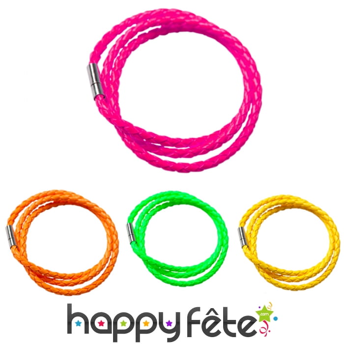 Bracelet tressé fluo