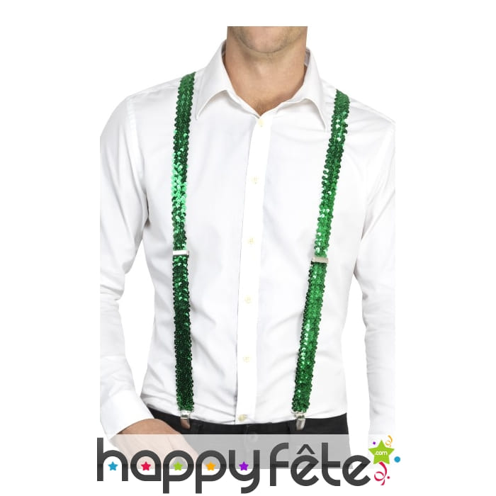 Bretelles vertes à sequins