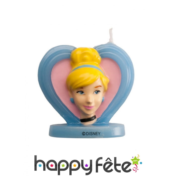 Bougie visage de Cendrillon en 3D coeur, 5,5 cm