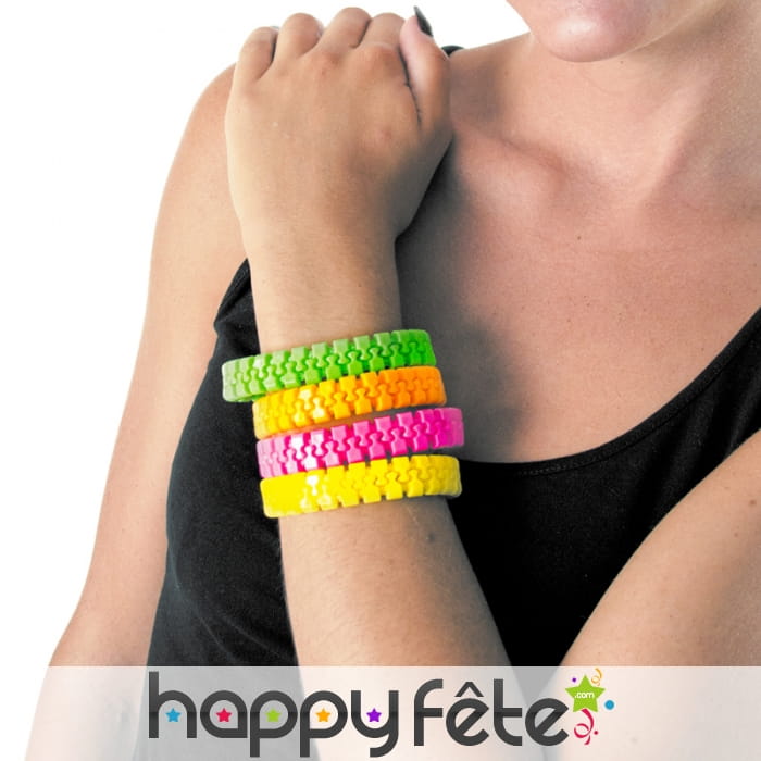 Bracelet zip fluo pour adulte