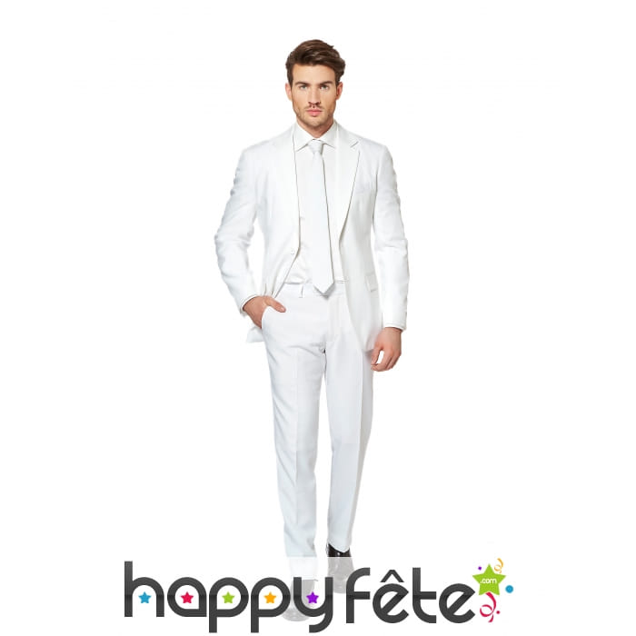Costume 3 pièces blanc uni