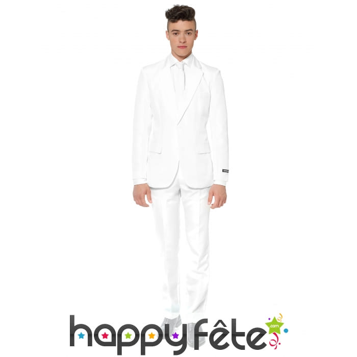 Costume 3 pièces classique blanc pour homme