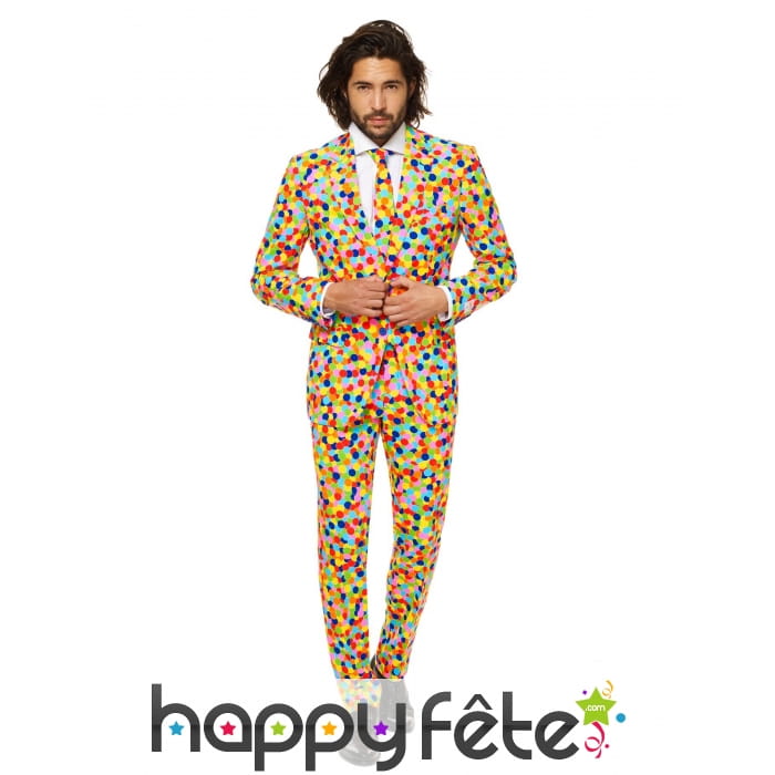 Costume 3 pièces confettis multicolores