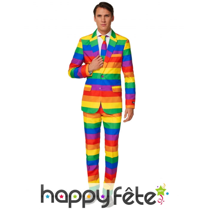 Costume 3 pièces gaypride pour homme