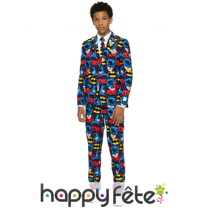 Costume 3 pièces imprimé Batman pour ado