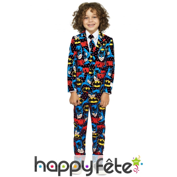 Costume 3 pièces imprimé Batman pour enfant