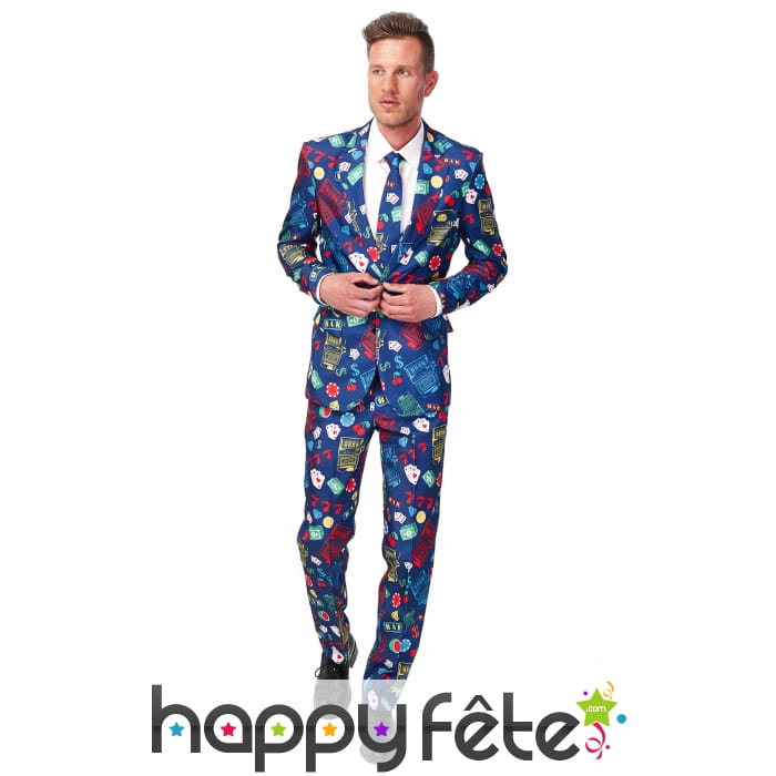 Costume 3 pièces imprimé casino