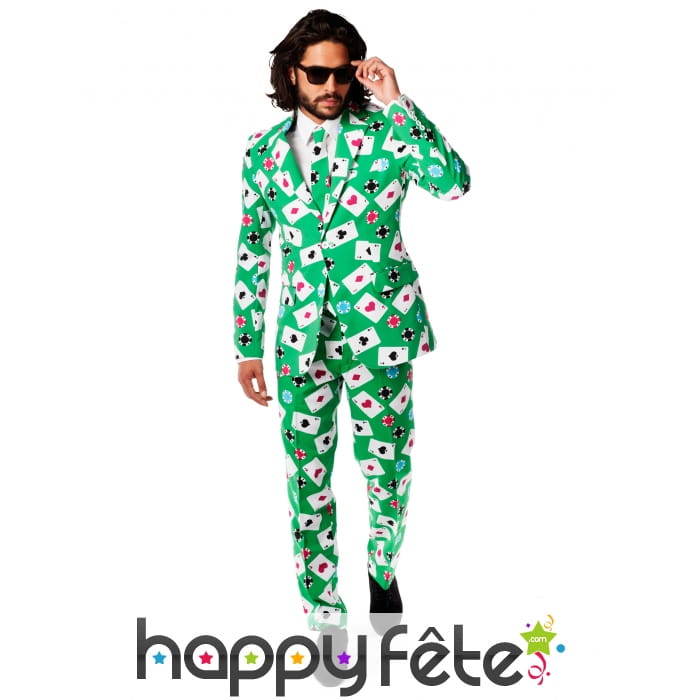 Costume 3 pièces imprimé poker