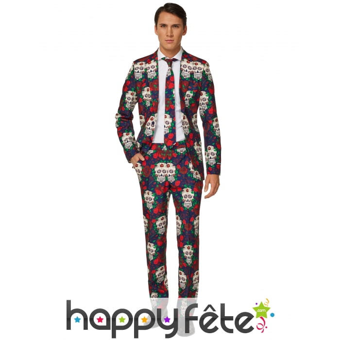 Costume 3 pièces jour des morts pour homme