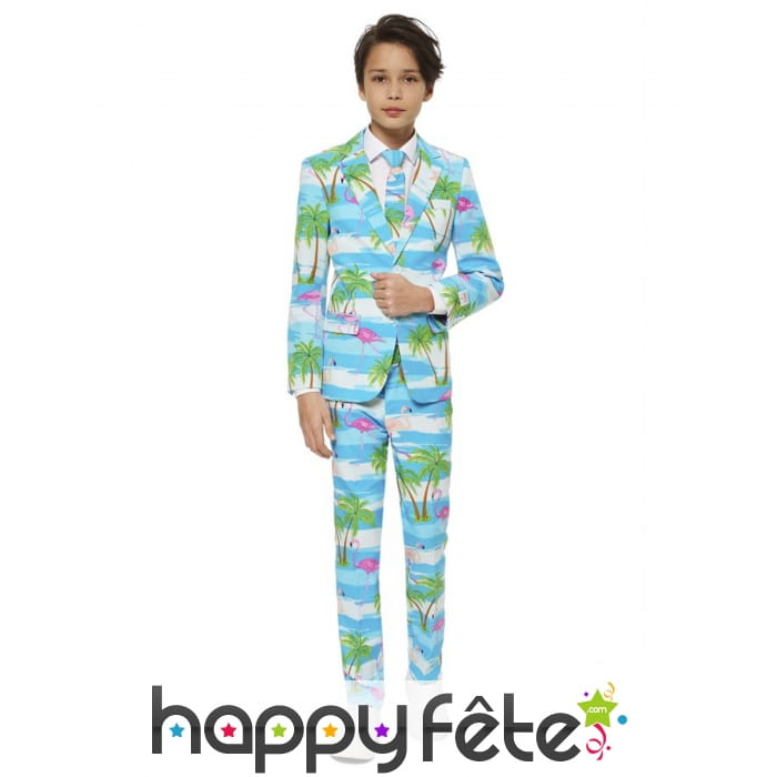 Costume 3 pièces motif exotique pour ado