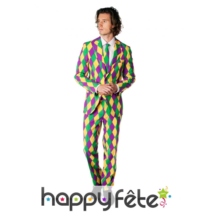 Costume 3 pièces motifs Arlequin