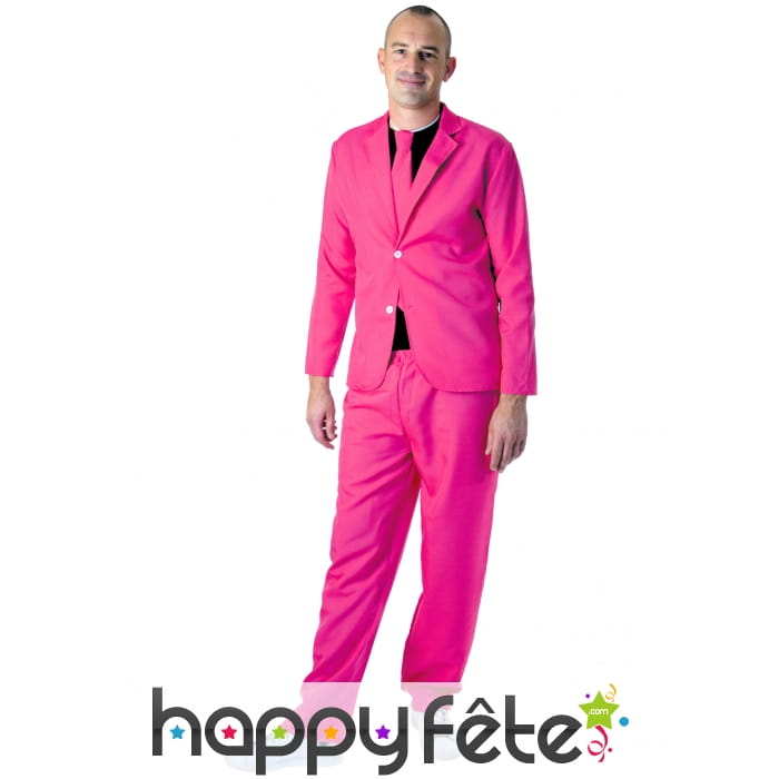 Costume 3 pièces rose fluo