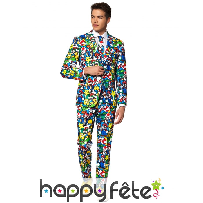 Costume 3 pièces Super Mario Univers pour adulte