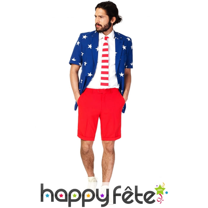 Costume 3 pièces USA avec short