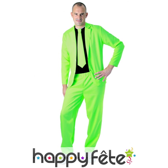 Costume 3 pièces vert fluo