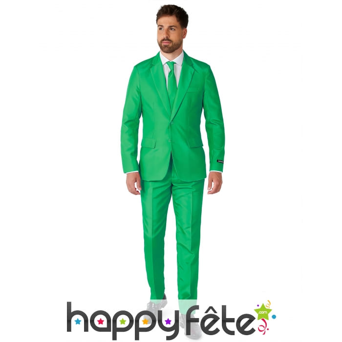 Costume 3 pièces vert uni pour Homme