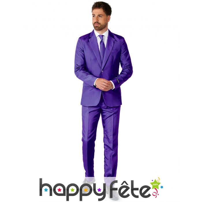Costume 3 pièces violet uni pour Homme