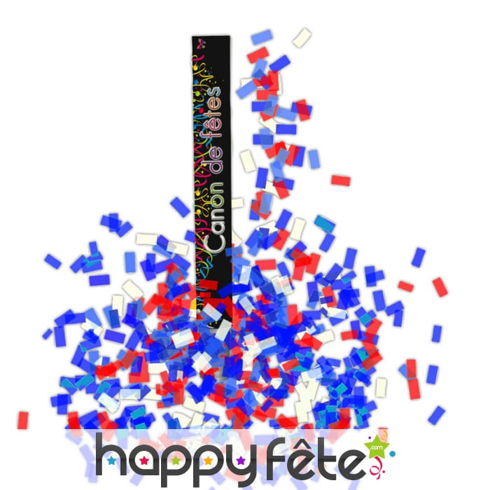 Canon à confettis bleu blanc rouge