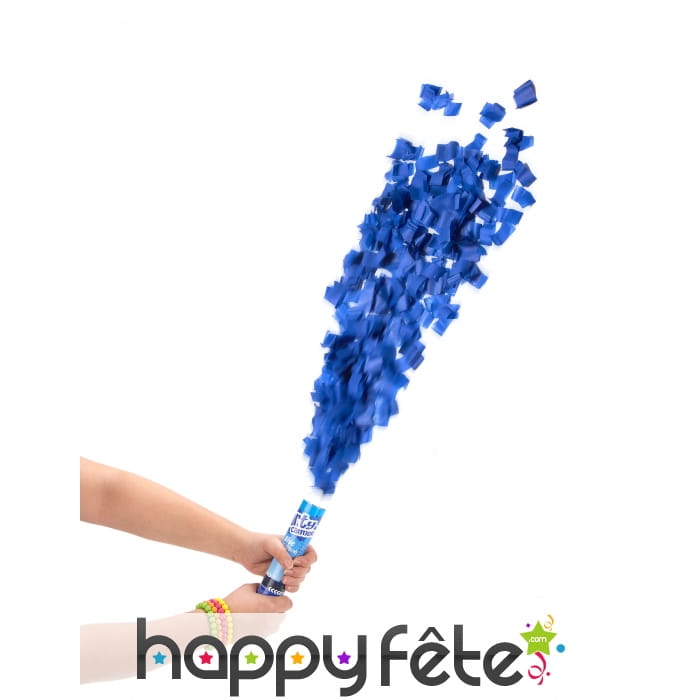 Canon à confettis bleus de 20 cm