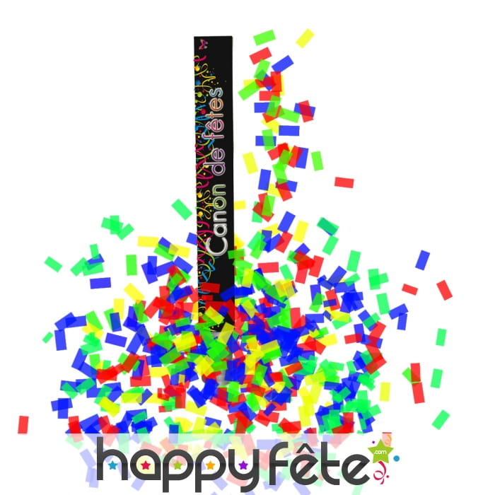 Canon a confettis papier rectangles multicolores