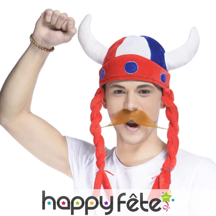 Chapeau à cornes tricolore bleu blanc rouge