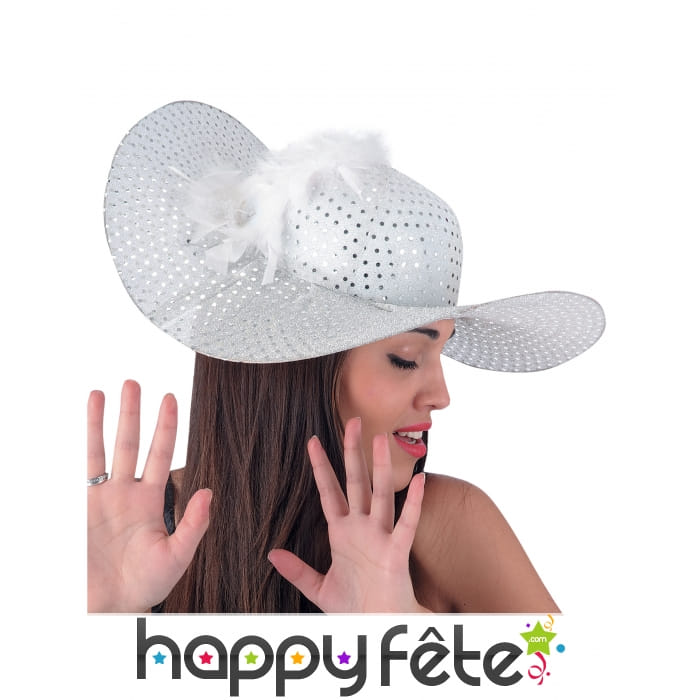 Chapeau ample chic paillettes argentées