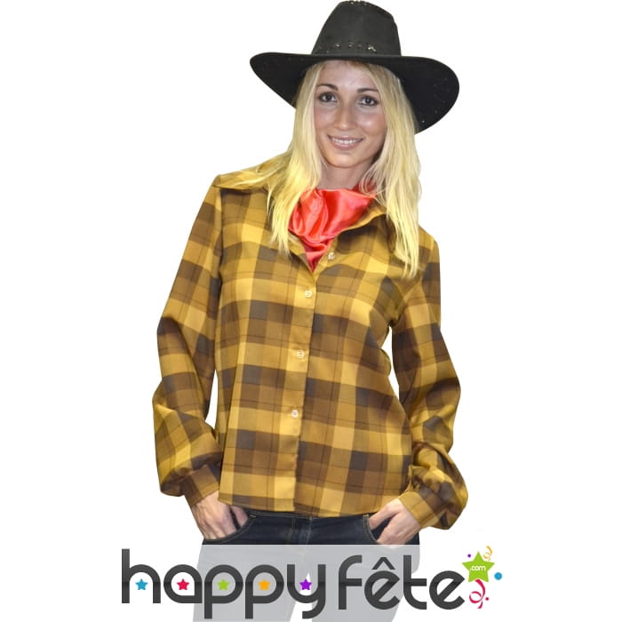 Chemise à carreaux cowboy