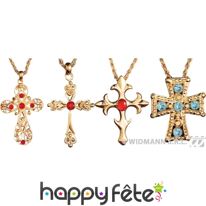 Collier avec croix décorée