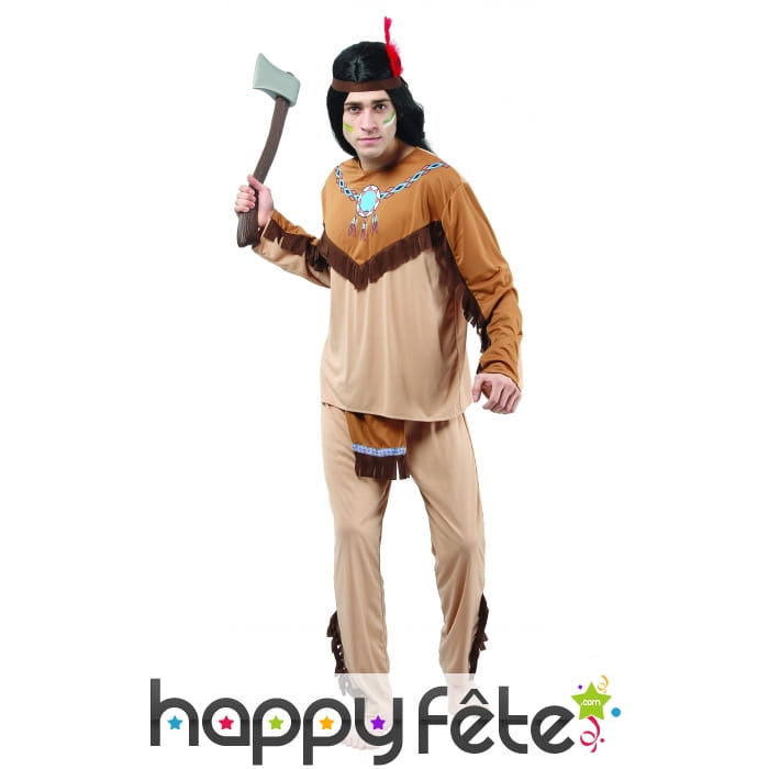 Costume adulte d'indien marron