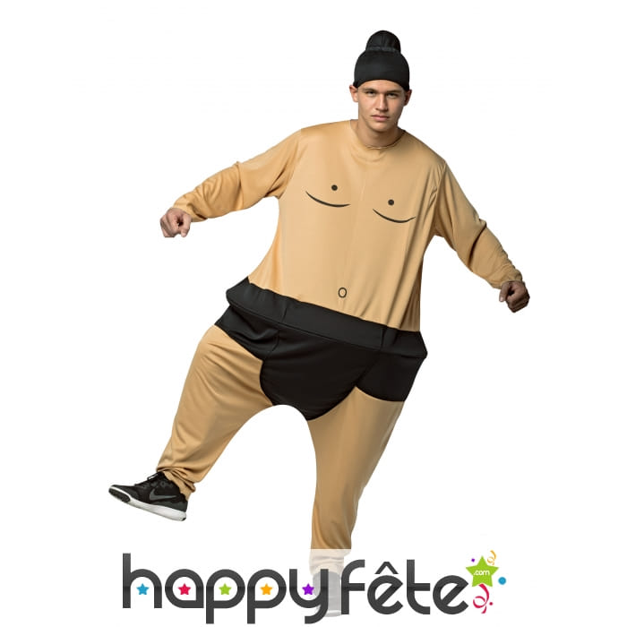 Costume adulte de sumo avec cerceau