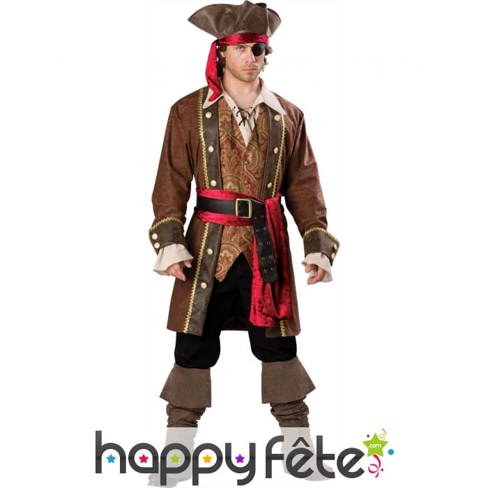 Costume authentique de capitaine pirate premium