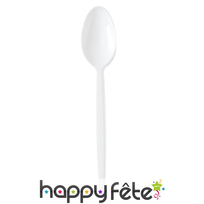 Cuillères à dessert en plastique blanc de 12,5cm