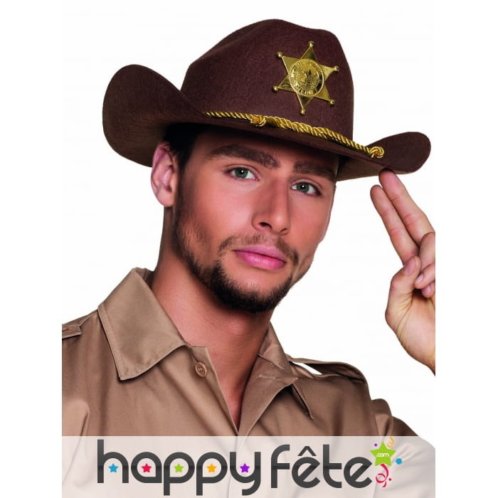 Chapeau adulte marron de shériff