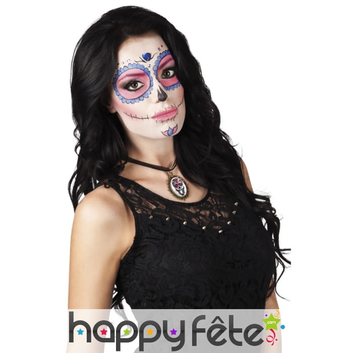 Collier avec medaillon dias de los muertos