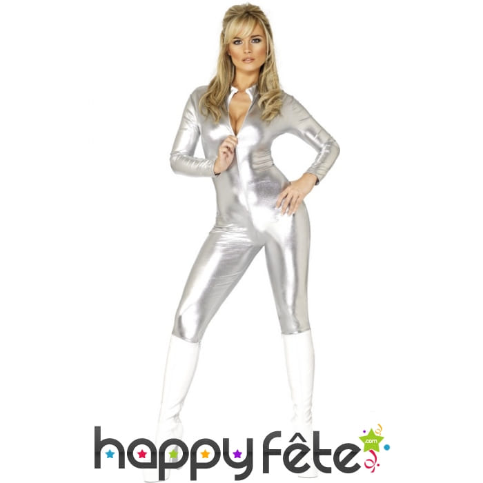 Combinaison argentée moulante