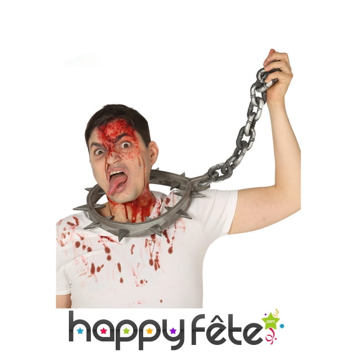 Collier à pic géant avec chaîne de 80 cm, adulte