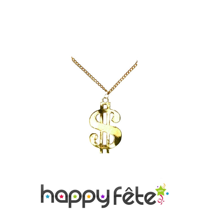 Collier avec pendentif dollar doré
