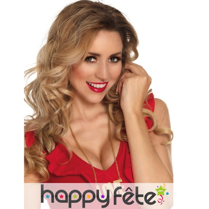 Collier avec pendentif LOVE doré