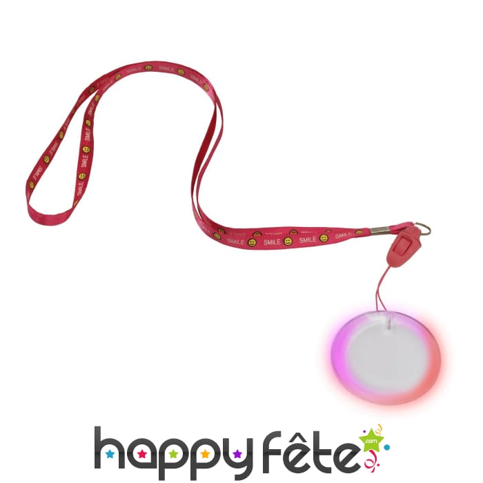 Collier avec pendentif lumineux et sonore