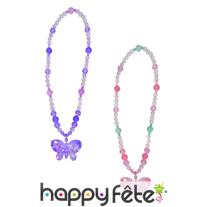 Collier avec pendentif papillon pour enfant